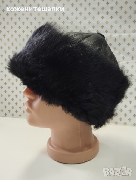 Дамска шапка естествена кожа ,черна -16, снимка 1