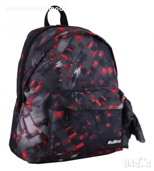 Раница с две прегради и два джоба, Меки презрамки, Подсилен гръб,32x18x44 см,Джоб за телефон с изход, снимка 1