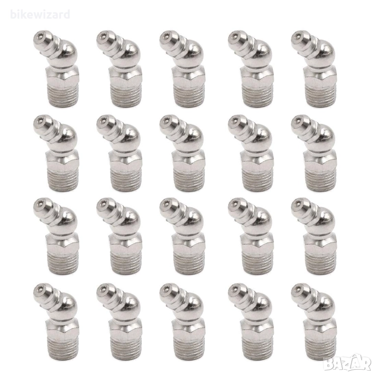 20 бр. 1/8-инчови конични гресьорки ъгъл 45 градуса НОВИ, снимка 1