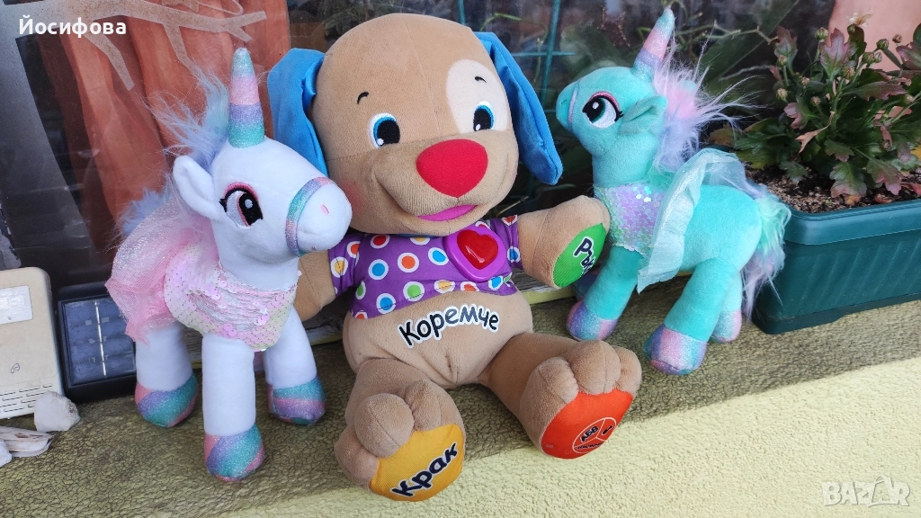 детски плюшени играчки - еднорози и пеещо мече, снимка 1