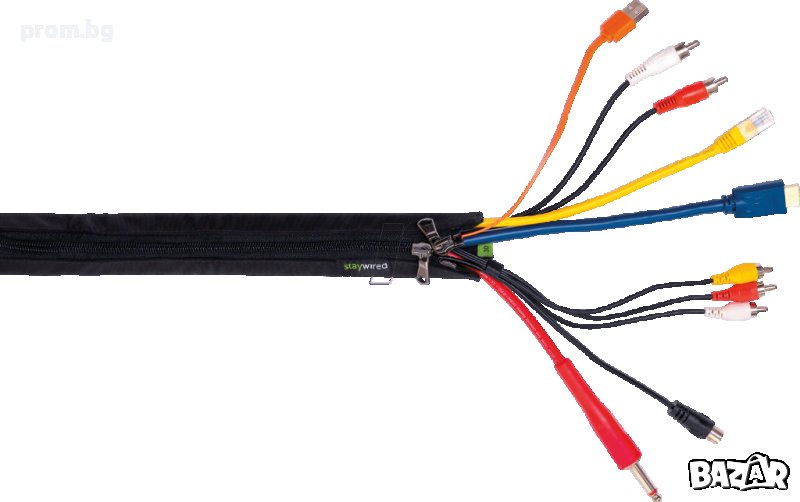 калъф за кабел, кабелен сноп, аранжиране на кабели, 2 цвята, немски, Германия, снимка 1
