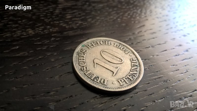 Райх монета - Германия - 10 пфенига | 1904г.; серия A, снимка 1