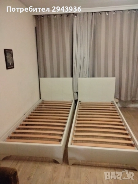 Легла два броя тапицирани - еко кожа, снимка 1