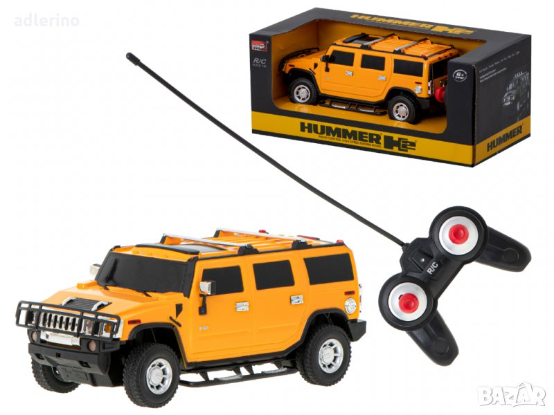 Лицензиран RC Hummer H2 автомобил, 1:24, жълт, мини джип, снимка 1