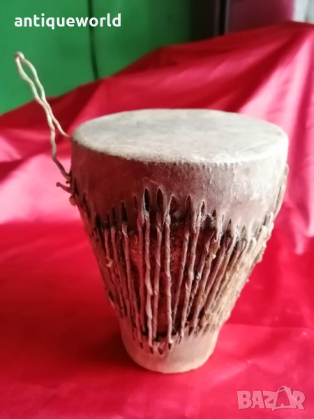 Традиционен Стар Кожен АФРИКАНСКИ Барабан, снимка 1
