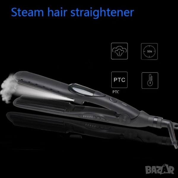 Преса за изправяне на коса с пара, снимка 1