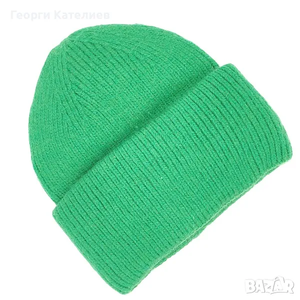 Плетена дамска зимна шапка в зелено ангора Код на продукта:DASH-001-7, снимка 1