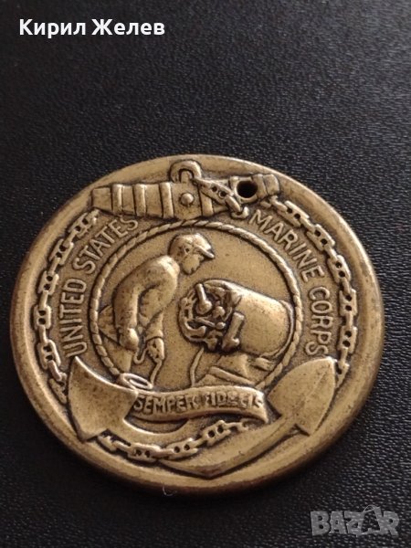 БРОНЗОВ ПЛАКЕТ MARINE CORPS UNITED STATES МНОГО КРАСИВ ЗА КОЛЕКЦИОНЕРИ 37870, снимка 1
