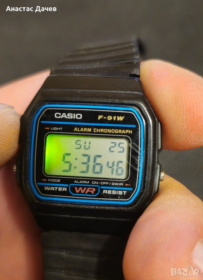 Винтидж часовник CASIO F 91 W, снимка 1