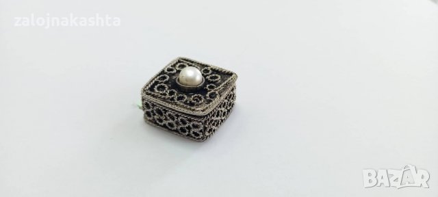 Сребърна кутийка с перла-10,03гр/925, снимка 5 - Колиета, медальони, синджири - 38588059