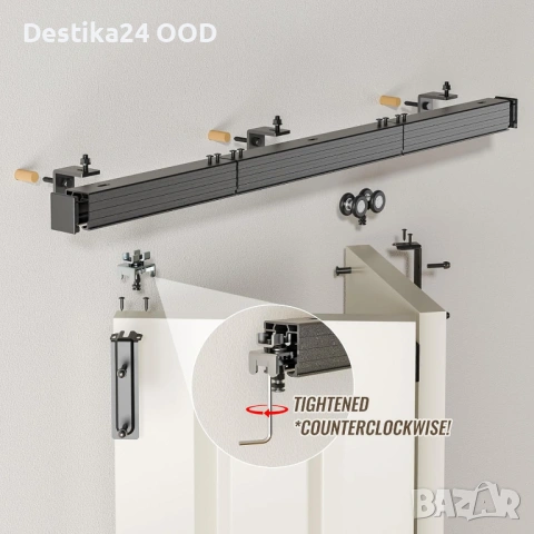 40" Бокс релса механизъм за плъзгаща сгъваема врата комплект, снимка 8 - Други - 53377719