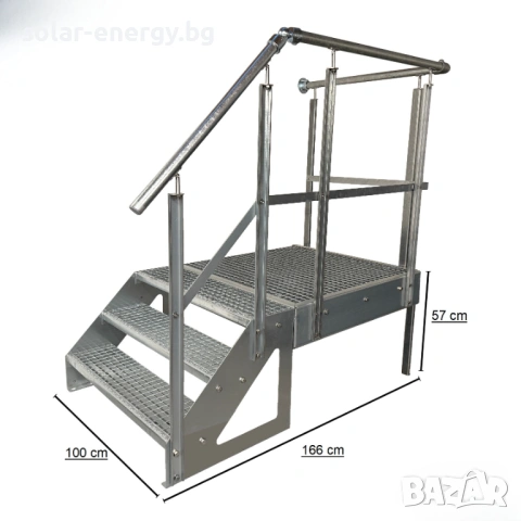 Метално стълбище с площадка 3 стъпала | Свободностоящо | Поцинковано, снимка 6 - Други - 54236136