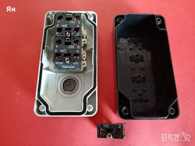  2 Бутонa в Кутия външен монтаж,400V,10A,НО,НЗ , снимка 2 - Други машини и части - 31495444
