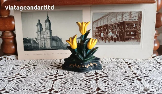 Антикварен стопер за врата, чугун, Англия