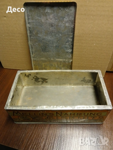 Стара тенекиена кутия от бисквити., снимка 6 - Други ценни предмети - 53295375