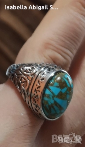 Винтидж пръстени с тюркоаз, опал, марказит, кристали, снимка 8 - Пръстени - 31857766