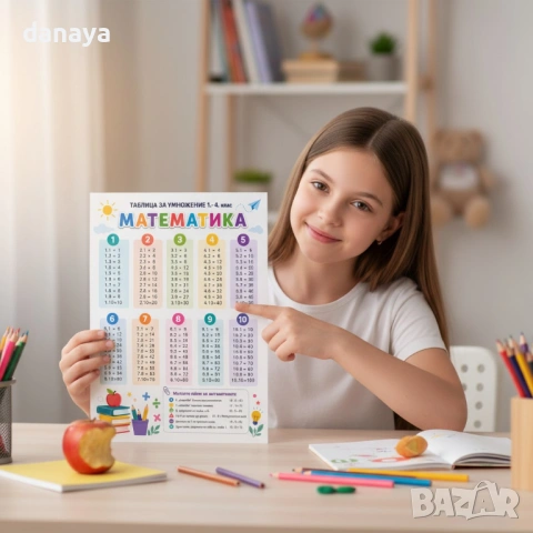 6610 Помагалник по математика Таблицата за умножение, А4, снимка 3 - Ученически пособия, канцеларски материали - 54294774