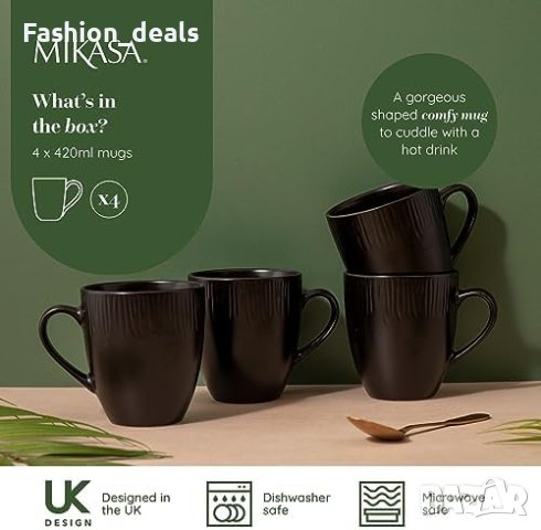 Нов Елегантен Комплект Чаши 4 броя MIKASA 420ml Подарък дом кухня, снимка 7 - Други стоки за дома - 42824419