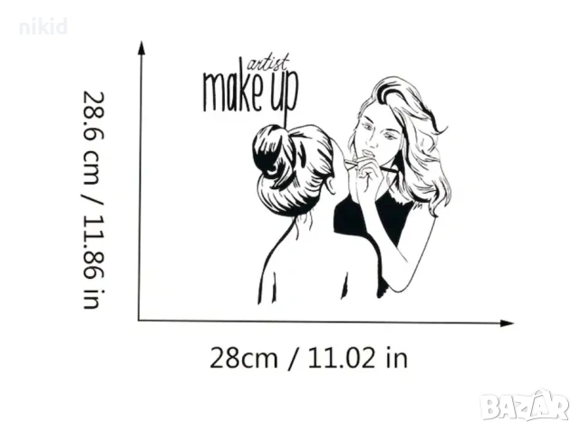 make up стикер постер самозалепващ лепенка за салон грим козметика стена, снимка 4 - Други - 53215569