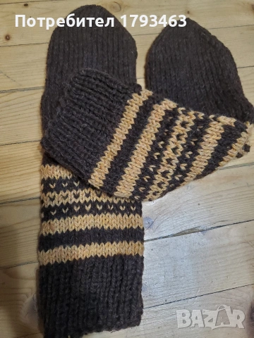 Ръчно плетени мъжки чорапи от вълна. Размер 44, снимка 9 - Мъжки чорапи - 50051595