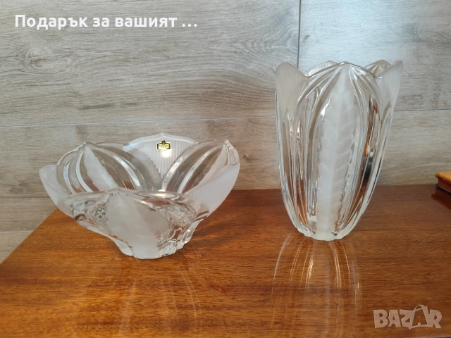 Бохемски оловен кристал .Ваза., снимка 7 - Колекции - 51035961