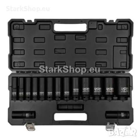 Професионални Дълбоки Ударни Вложки Комплект 6-стенни 15части (10-36мм) JCB – 4166D-5MPB, снимка 3 - Куфари с инструменти - 50259663