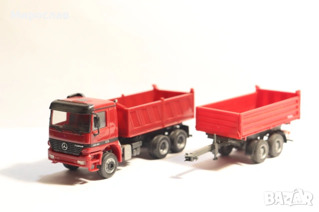 HERPA H0 1/87 MERCEDES ACTROS САМОСВАЛ ГОНДОЛА КАМИОН, снимка 3 - Колекции - 53135045