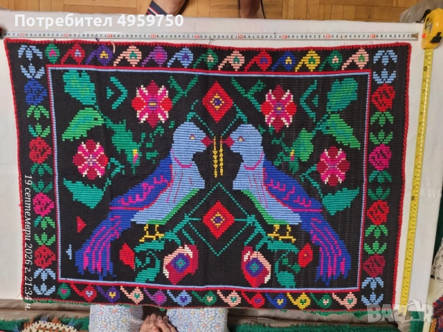 Ръчно тъкан ковьор за стена , в перфектно съсътояние. , снимка 2 - Гоблени - 56227696