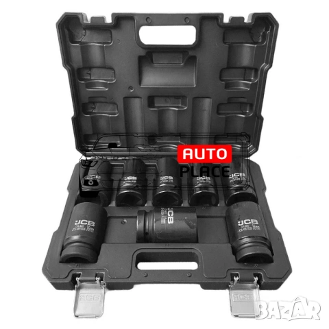 Комплект дълбоки ударни вложки 6-стенни 1″ (22 – 41 мм) 8 части JCB, снимка 5 - Други инструменти - 53886054
