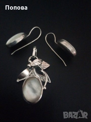 Винтидж масивен авторски сребърен  лот с естествени камъни , снимка 2 - Бижутерийни комплекти - 33914794