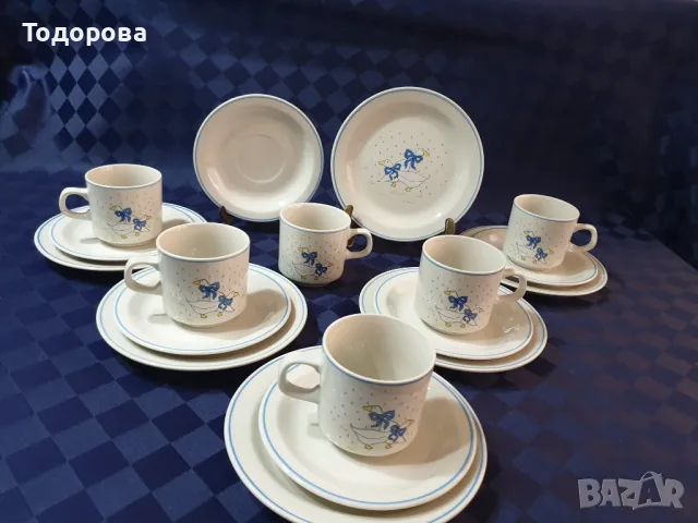 Порцеланов сервиз кафе,чай,мляко с декор гъски, снимка 2 - Сервизи - 49324068