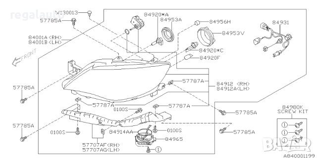 57707FG022,57707FG020,57707FG021,държач под десен фар SUBARU IMPREZA 2008-2014, снимка 2 - Части - 42788593