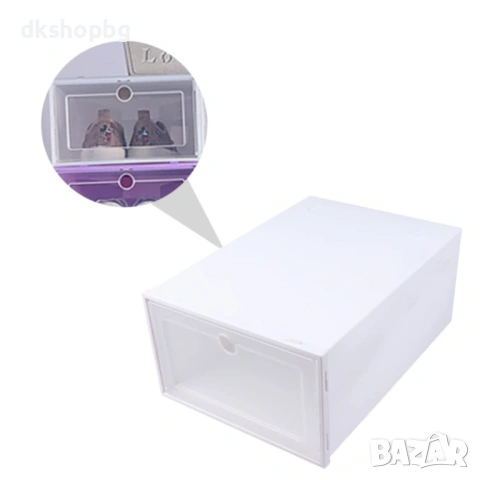 4948 Кутия за обувки XL 33x24x14 см – Прозрачен органайзер с предно отваряне