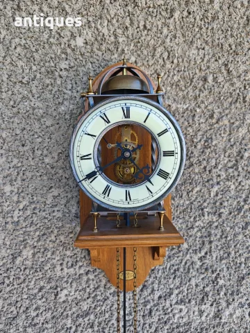 Стенен часовник с тежести - Tempus Fugit Skeleton- Germany -1980"г