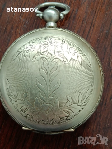 Османски сребърен сачан от 1870. джобен мъжки часовник, снимка 3 - Мъжки - 52250639