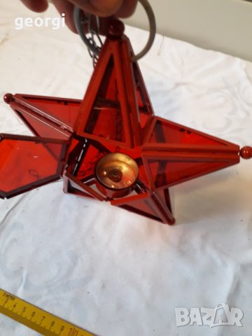 Коледна витражна звезда свещник, снимка 4 - Декорация за дома - 31640751
