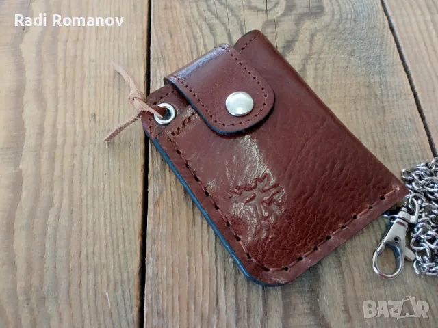 Ръчно изработен кожен портфейл за карти и лични документи , снимка 8 - Портфейли, портмонета - 47329737