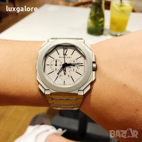 Мъжки часовник BVLGARI Octo Finissimo Chronograph с кварцов механизъм, снимка 5 - Мъжки - 50953237