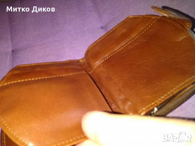 Портфейл Арт №9 естествена кожа 100х100мм цип и за стотинки, снимка 7 - Портфейли, портмонета - 32149949