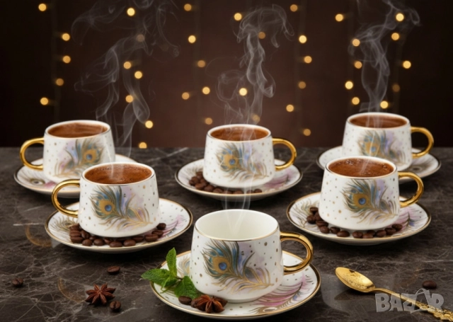 Луксозен сервиз за кафе – елегантност, която превръща всяка глътка в ритуал, снимка 3 - Сервизи - 52017980