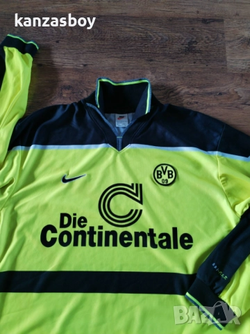 borussia dortmund nike 1997/98 home long sleeve vintage shirt - колекционерска футболна блуза 2ХЛ , снимка 3 - Спортни дрехи, екипи - 52135858