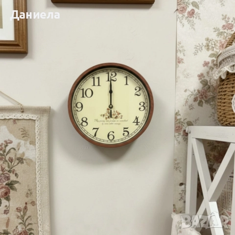 Стенен часовник Ø 25 см — стилен акцент за дома или подарък, снимка 3 - Стенни часовници - 52628426