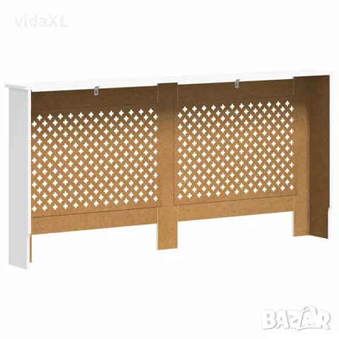 vidaXL Параван за радиатор, бял, 172x19x81,5 см, МДФ, снимка 6 - Паравани - 56146533