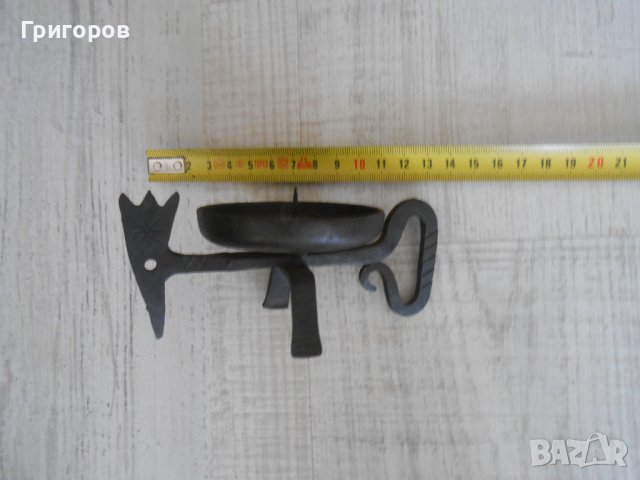 КРАСИВ СВЕЩНИК ОТ КОВАНО ЖЕЛЯЗО !!! ПЕТЛЕ !, снимка 3 - Декорация за дома - 39986967