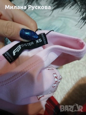 тениска xs Розова с надпис, снимка 2 - Тениски - 52907779