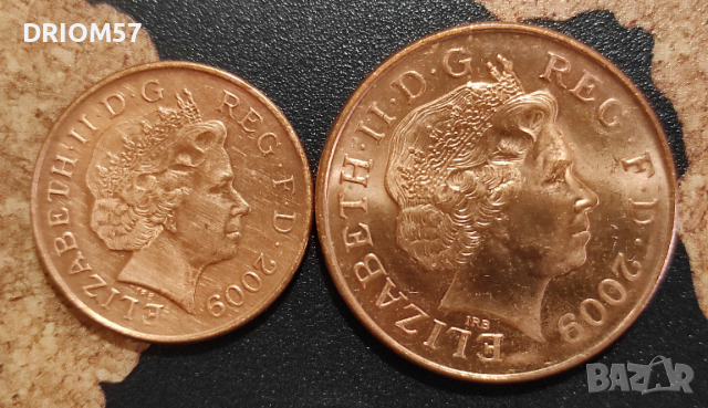 Монети Великобритания - 2 бр.>Кралица Елизабет II[2009], снимка 2 - Нумизматика и бонистика - 53221673