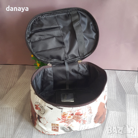 2803 Дамска козметична чантичка с огледалце стил Париж, снимка 3 - Портфейли, портмонета - 36534423