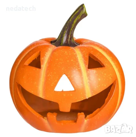 Halloween декоративна тиква от полирезин, Ø25x27см