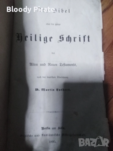 Стара немска библия по Мартин Лутър 1895, снимка 2 - Антикварни и старинни предмети - 52463884