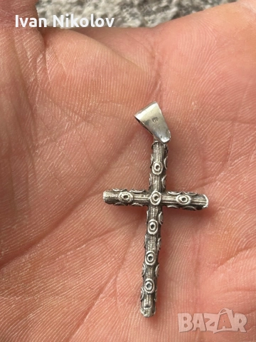 Сребърен кръст, снимка 2 - Колиета, медальони, синджири - 52940904